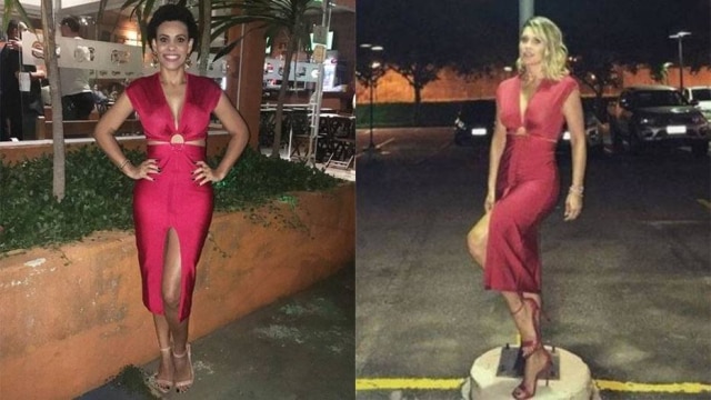 Instagram/@pettykau | Instagram/@flaviaalereal A atriz Flávia Alessandra cumpriu promessa e emprestou vestido para fã usar em sua festa de aniversário