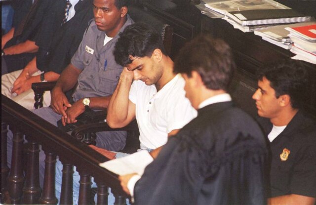Fernando Rodrigues / Estadão Guilherme de Pádua durante o julgamento.