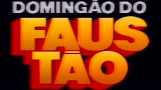 Reprodução de 'Domingão do Faustão' (1989) / Globo Primeiro logotipo do 'Domingão do Faustão'.