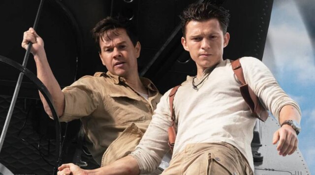 Sony Pictures Nathan Drake (Tom Holland) e Victor Sullivan (Mark Wahlberg) em 'Uncharted: Fora do Mapa'