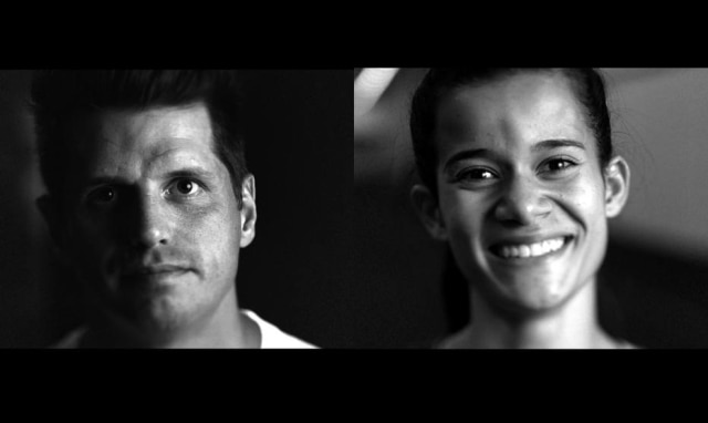 Divulgação/SporTV Canoísta Fernando Fernandes e a atleta Verônica Hipólito.
