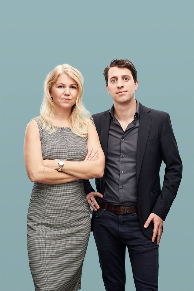 Divulgação/Natural Cycles O casal de PhDs em física Elina Berglund e Raoul Scherwitzl, criadores do app