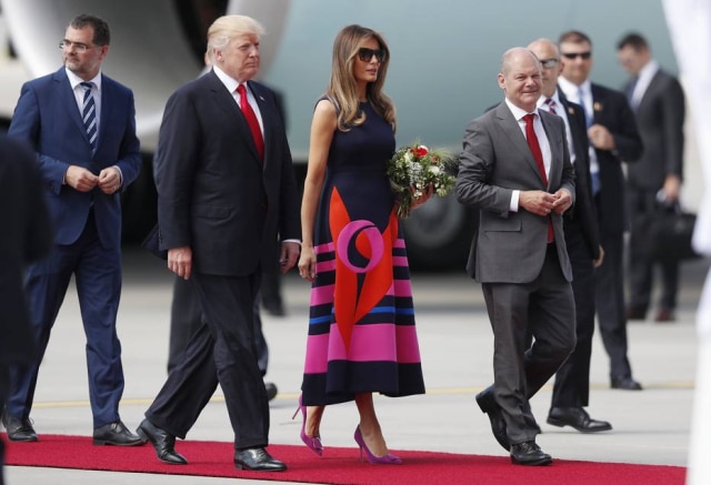 EFE/Friedemann Vogel Donald e Melania Trump em Hamburgo.