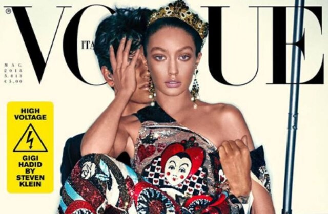Instagram/@vogueitalia Gigi Hadid é a capa da edição de maio da Vogue Itália