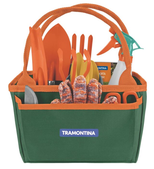 Tramontina Kit presente para Jardinagem Tramontina, com bolsa de lona e 13 Peças, por R$ 247