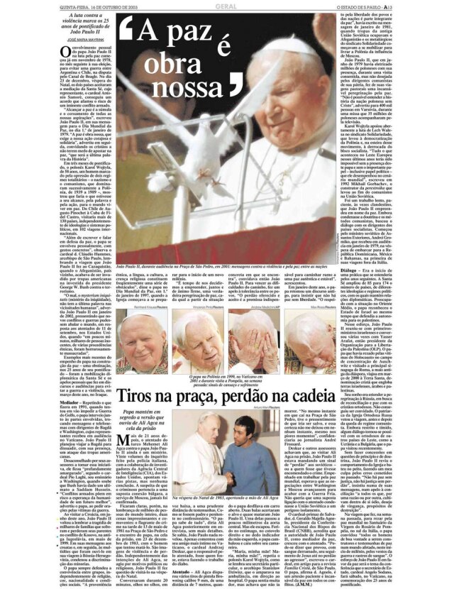 Acervo/Estadão > Estadão - 16/10/2003