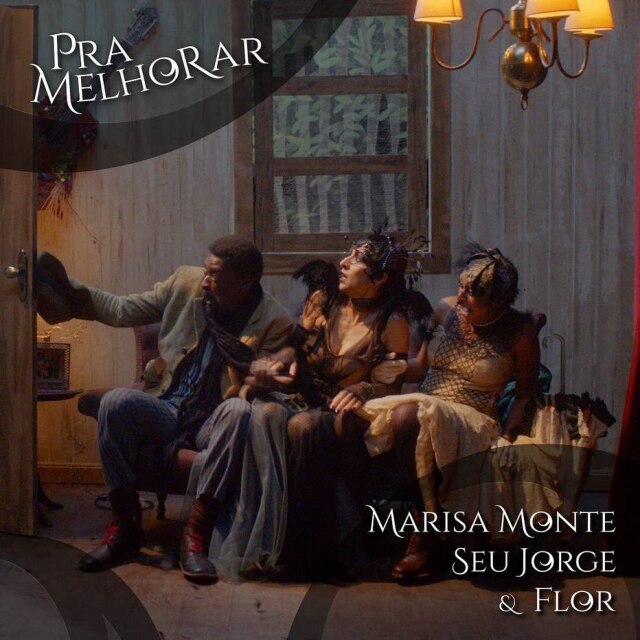 Instagram / @MarisaMonte O clipe mostra a tentativa de Marisa, Flor e Seu Jorge em se esconder da tempestade, mas no final a luz do sol chega fazendo surgir vontade de cantar mais uma vez.