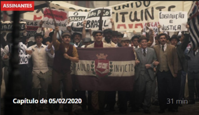 Reprodução/ Globo Imagens do capítulo onde Carlos leva um tiro durante manifestação em São Paulo . Reprodução/ Globo