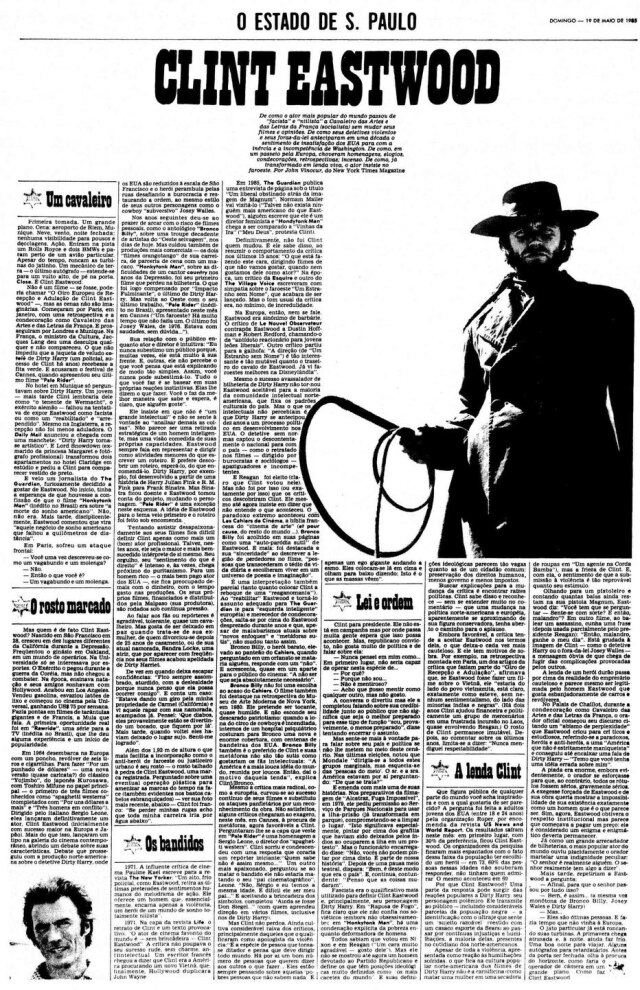 Acervo Estadão Página de 19/5/1985 sobre Clint Eastwood