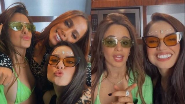 Instagram/@juliette/@anitta Juliette, Anitta e Camila Cabello nos bastidores do Coachella 2022.