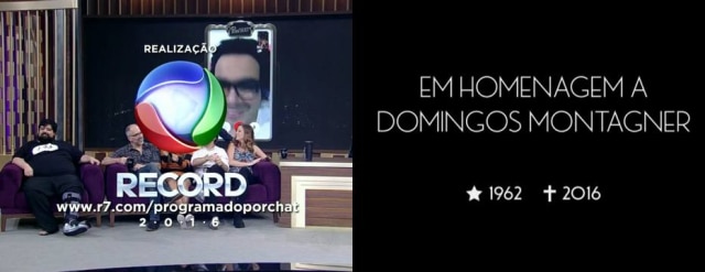 Reprodução/Twitter Homenagem do 'Programa do Porchat' ao ator Domingos Montagner.
