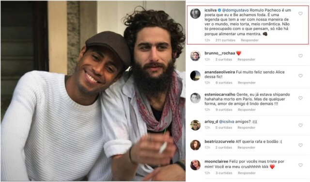 Instagram.com/icsilva Ícaro Silva e o ator Bernardo Mendes.