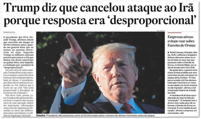 Acervo/Estadão O Estado de S.Paulo - 22/06/2019Clique aqui para ver página ampliada