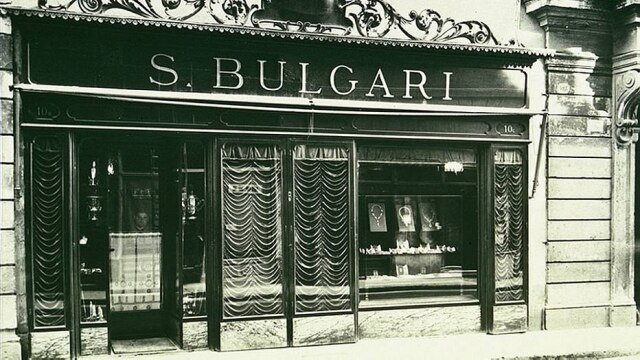 Arquivo histórico da Bulgari A fachada da loja da Via dei Condotti em 1920
