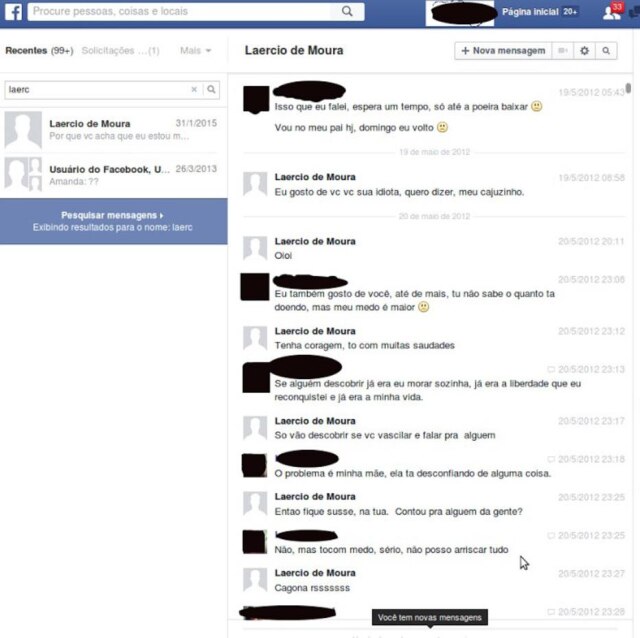 Divulgação/Polícia Civil do Paraná Polícia Civil do Paraná divulgou conversas de Láercio com a menor.