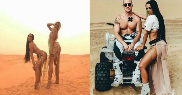 Instagram/ Anitta Imagens dos bastidores da gravação do clipe 'Sua Cara' com Anitta, Pablo Vittar e Major Lazer
