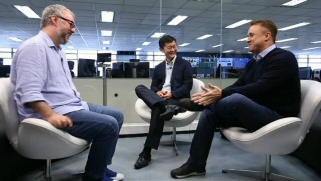 Reprodução/Facebook Estadão PME Daniel Fernandes, Marcelo Nakagawa e Mariano Gomide de Faria durante entrevista da série sobre o futuro do empreendedorismo (Reprodução/Facebook Estadão PME)