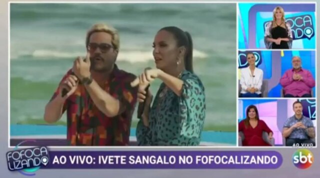 Reprodução de 'Fofocalizando' (2019) / SBT Ivete Sangalo pergunta por Leo Dias no 'Fofocalizando'