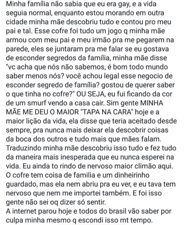 Reprodução/Facebook O cofre foi, na verdade, apenas uma estratégia da mãe.