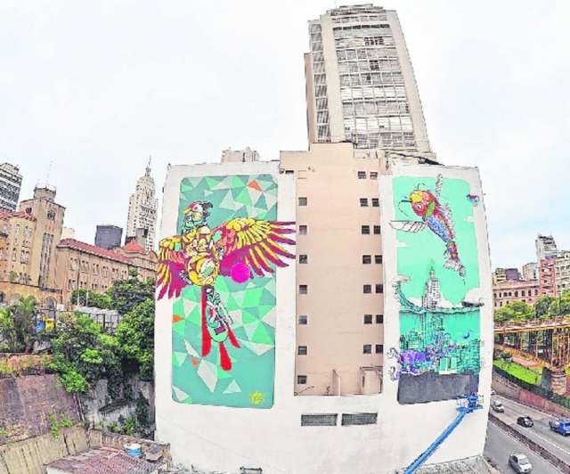 Estúdio Binho Ribeiro A 'fauna' de Binho Ribeiro toma conta do visual urbano do Vale do Anhangabaú