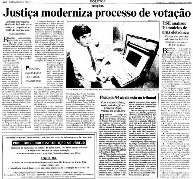 Acervo/Estadão >> Estadão - 10/9/1995