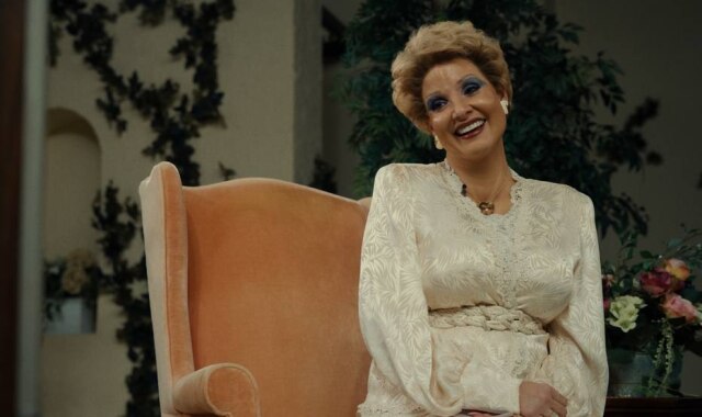Searchlight Pictures A atriz Jessica Chastain como Tammy Faye Bakker em uma cena do filme 'Os Olhos de Tammy Faye'. Jessica levou o Oscar de Melhor Atriz, na premiação deste ano, por conta da personagem.
