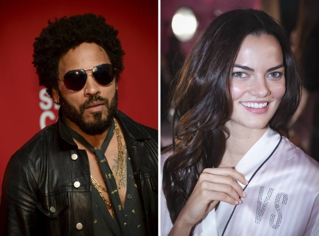Phil McCarten / Reuters | Carlo Allegri / Reuters Cantor Lenny Kravitz e modelo Barbara Fialho