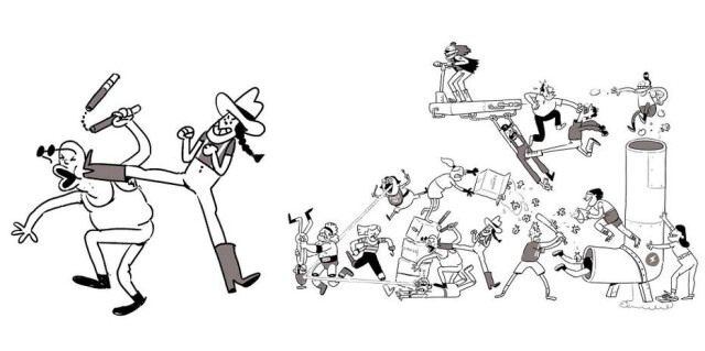 Twitter/tommgran Desenho começou com apenas duas pessoas, mas novos personagens são inseridos diariamente – ele já chegou a 75.