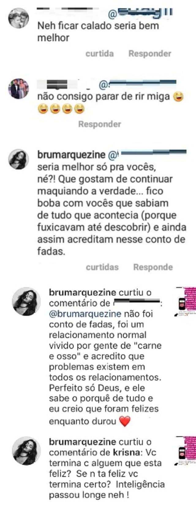 Instagram Respostas e curtidas de Bruna Marquezine.