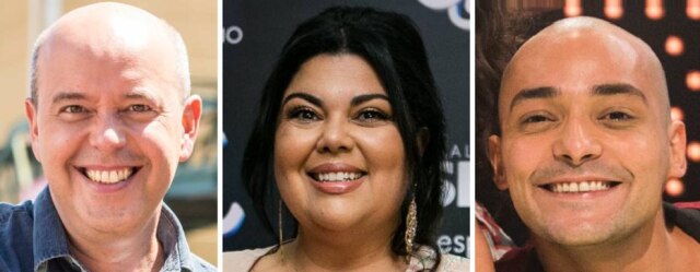 João Cotta / Globo | Raquel Cunha / Globo | Maurício Fidalgo / Globo O jornalista Alex Ascobar, a atriz Fabiana Karla e o humorista Eduardo Sterblitch estarão no 'PopStar', próximo reality musical da Globo
