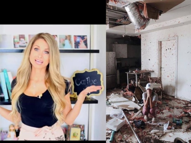 Reprodução Youtube e Instagram @lorraynemavromatis Lorrayne Mavromatis em um de seus vídeos no YouTube e no post em que mostra seu apartamento destruído