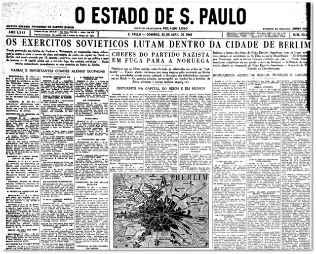 O Estado de S.Paulo - 22/04/1945clique aqui para ver a página