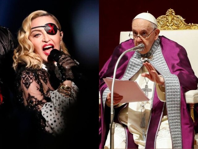 Remo Casilli/Reuters e Mario Anzuoni/Reuters Madonna pediu para encontrar com Papa Francisco e disse já ter sido excomungada três vezes.