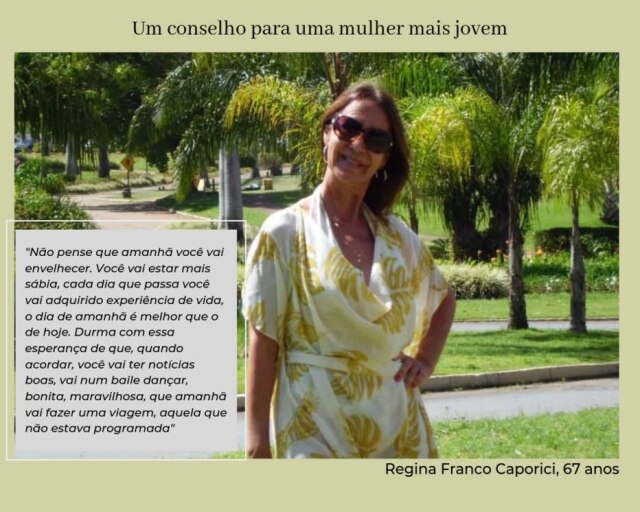 Arquivo pessoal/Cedida por Regina Franco Caporici Regina Franco Caporici teve três filhos, o último aos 41 anos.