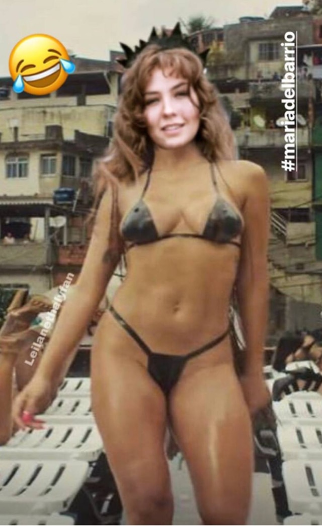 Instagram.com/thalia Thalía em montagem no corpo de Anitta.