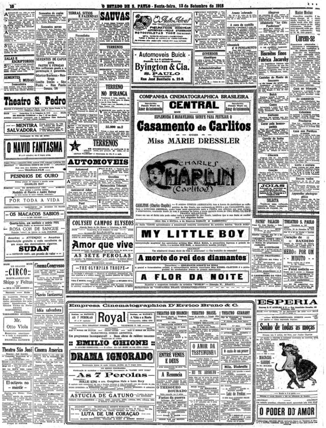 Acervo/Estadão Sessão de cultura do Estadão de 13/9/1918