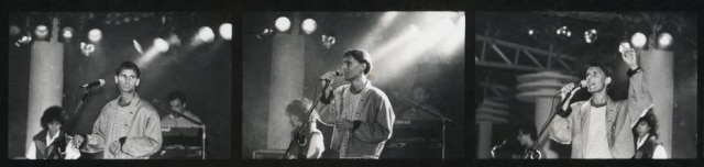 Adalberto Diniz / Estadão Cazuza ensaiando no Aeroanta para o show de lançamento de Ideologia (1988).