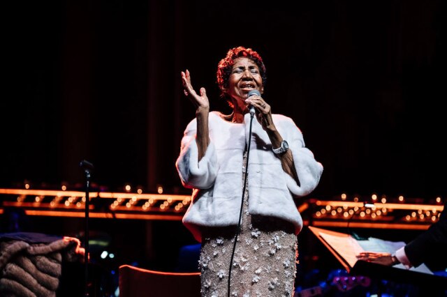 Nina Westervelt/The New York Times Aretha Franklin em show beneficente em Nova York, em novembro de 2017.