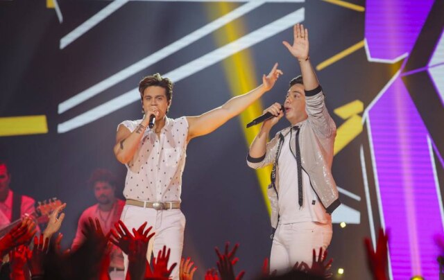 Paulo Belote/ Globo Luan Santana e Wesley Safadão já se apresentaram juntos no 'Show da Virada', da Globo