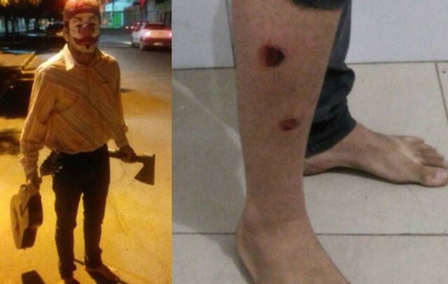 Divulgação/Polícia Civil Jovem fantasiado de Palhaço foi levado a delegacia.