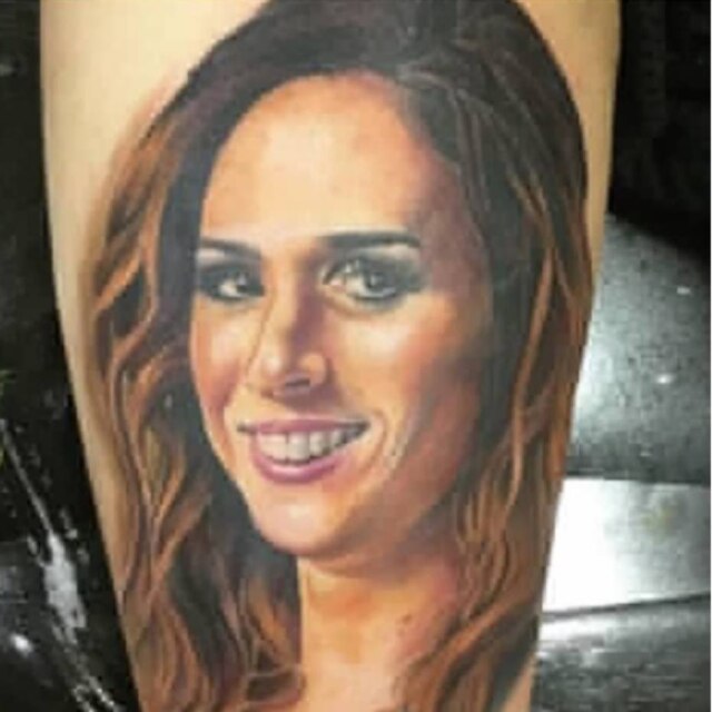 Reprodução/Instagram Fã tatua rosto de Tatá Werneck
