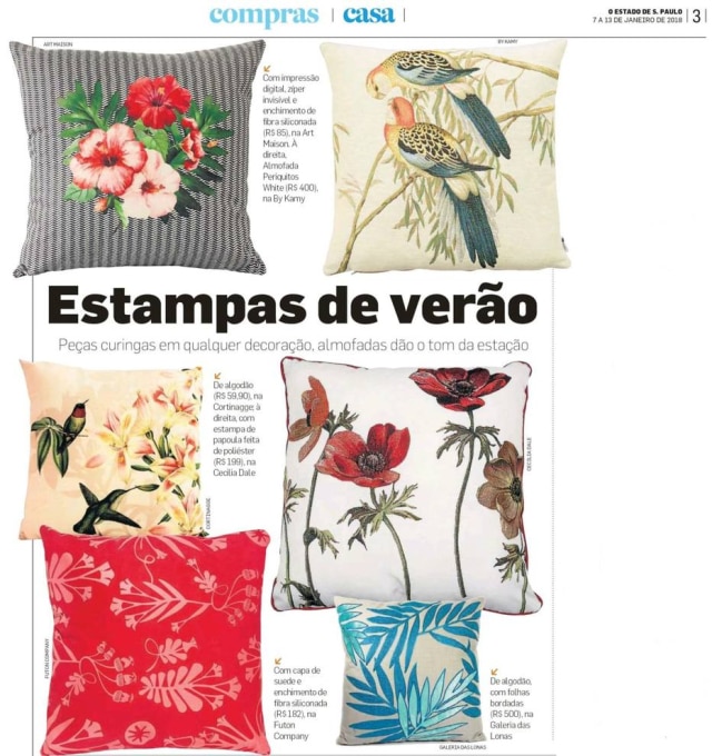 Reprodução As almofadas peças curingas em qualquer decoração e as estampas dão o tom da estação