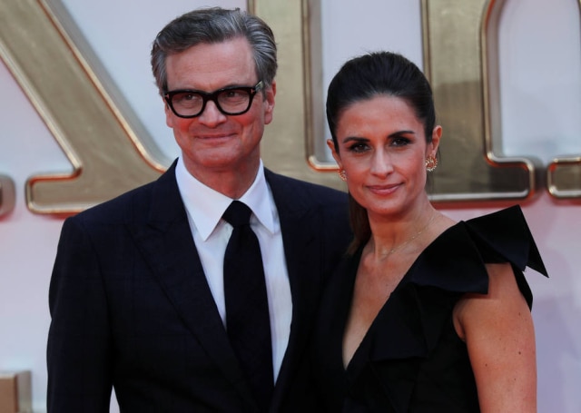 REUTERS/Eddie Keogh O ator Colin Firth e sua esposa, Livia Giuggioli, durante a première do filme 'Kingsman: O Círculo Dourado' em Londres, em 2017.