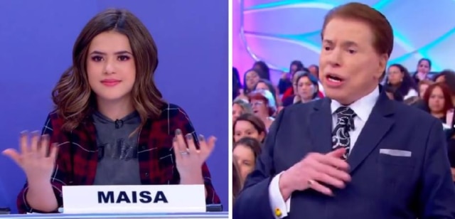 Reprodução de 'Programa Silvio Santos' (2019) / SBT Maisa Silva e Silvio Santos no 'Programa Silvio Santos'.