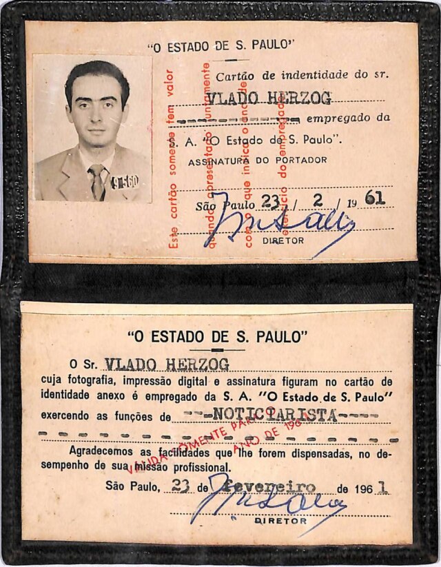 Acervo Vladimir Herzog Carteira funcional de Vladimir Herzog no Estadão