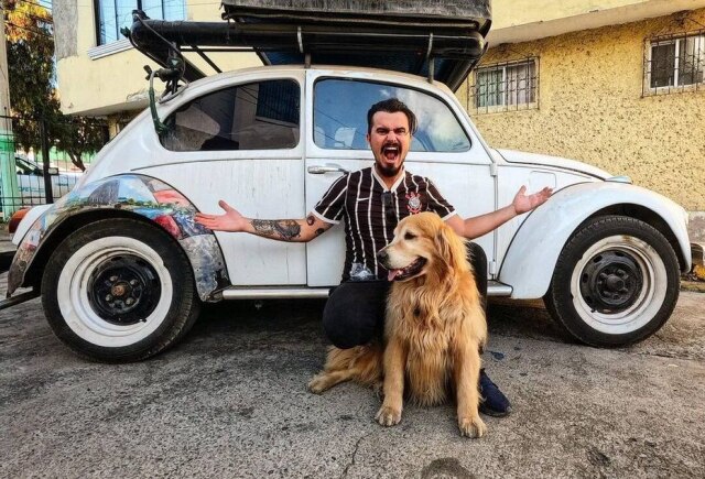 Instagram/@jessekoz Jesse Koz e o cachorro Shurastey morreram durante viagem a caminho do Alasca.