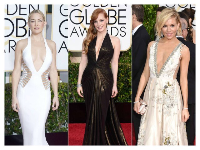 Kate Hudon de Versace, Jessica Chastain de Versace e Siena Miller de Miu Miu