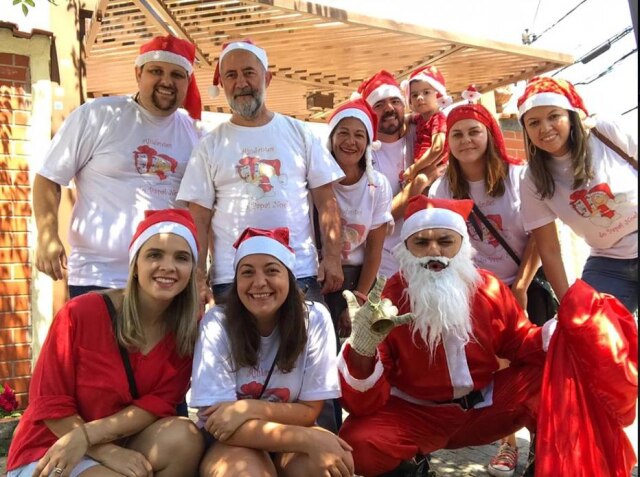Arquivo pessoal/Ajudantes do Papai Noel Ação do projeto Ajudantes do Papai Noel no Natal de 2018.