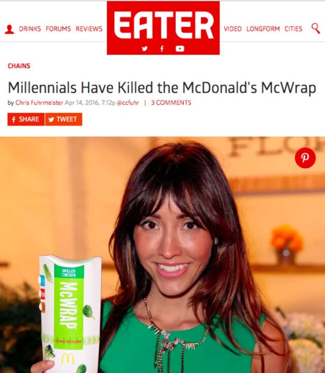 Reprodução/Buzzfeed Millennials acabaram com o McWrap do McDonald's.