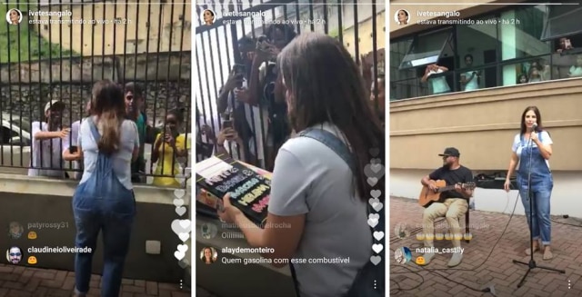 Instagram / @ivetesangalo Transmissão do show foi feita ao vivo no Instagram da cantora.